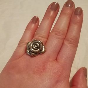 Sterling Silver rose rong
